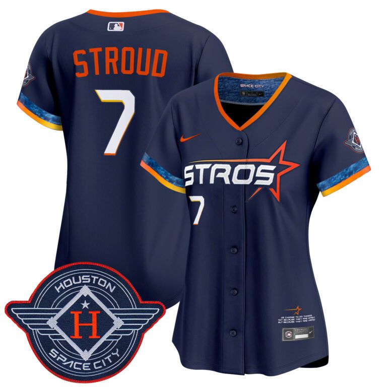 Women Houston Astros 7 Stroud blue 2025 City Connect Vapor Limited Stitched Jersey